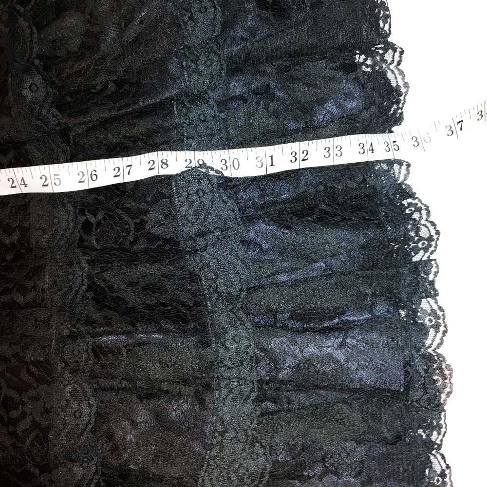 Vintage Late 70’s 80's Gunne Sax Black Lace & Satin Dress 5 - Picture 7 of 11